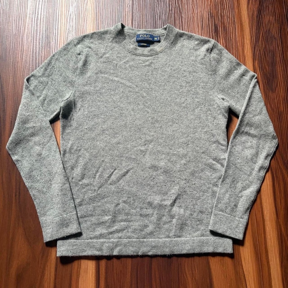 Polo Ralph Lauren 100% Cashmere Crewneck Sweater Men's XS Gray